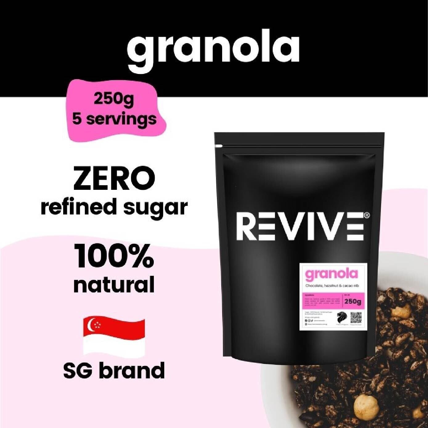 REVIVE Granola Chocolate + Hazelnut + Cacao Nib Granola (Zero