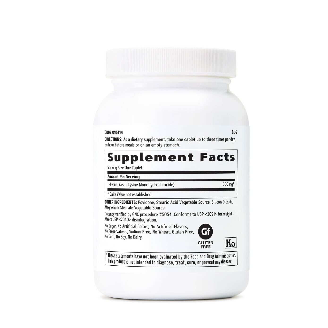 GNC L-Lysine 1000mg Tablet Vegetarian 90s | Vitamins & Supplements
