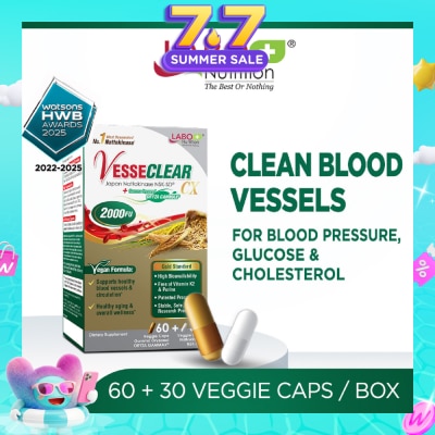 LABO NUTRITION - VesseClear CX Dietary Supplement Veggie Capsule (For Blood Pressure, Glucose & Cholesterol) 90s