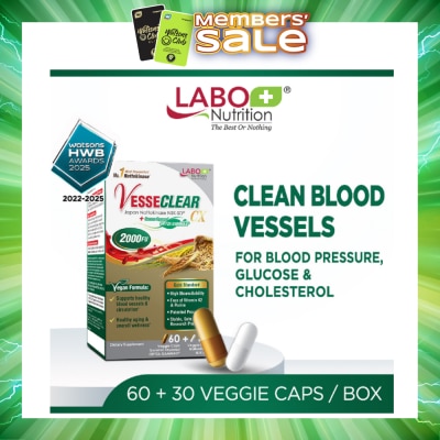 LABO NUTRITION - VesseClear CX Dietary Supplement Veggie Capsule (For Blood Pressure, Glucose & Cholesterol) 90s