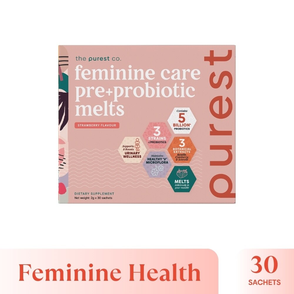 THE PUREST CO Feminine Care Pre+Probiotic Melts Strawberry Dietary