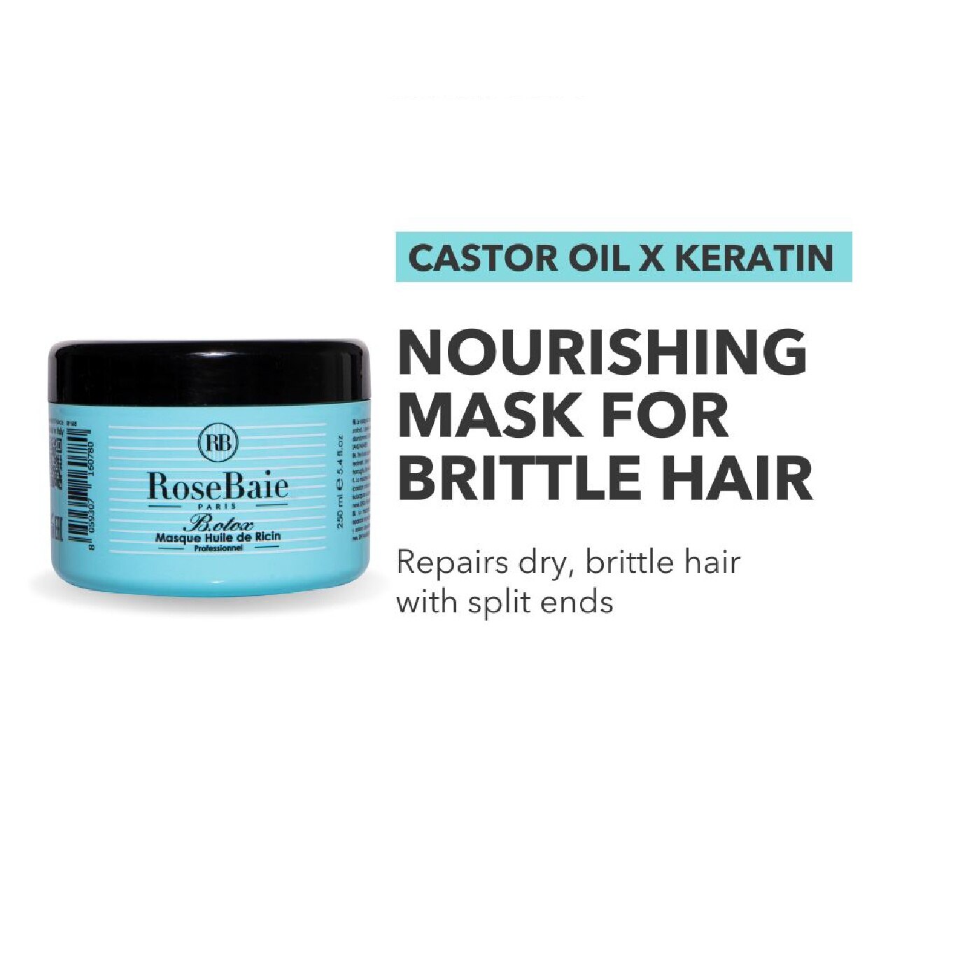 ROSEBAIE Castor Oil X Keratin Botox Hair Mask For Brittle Hair